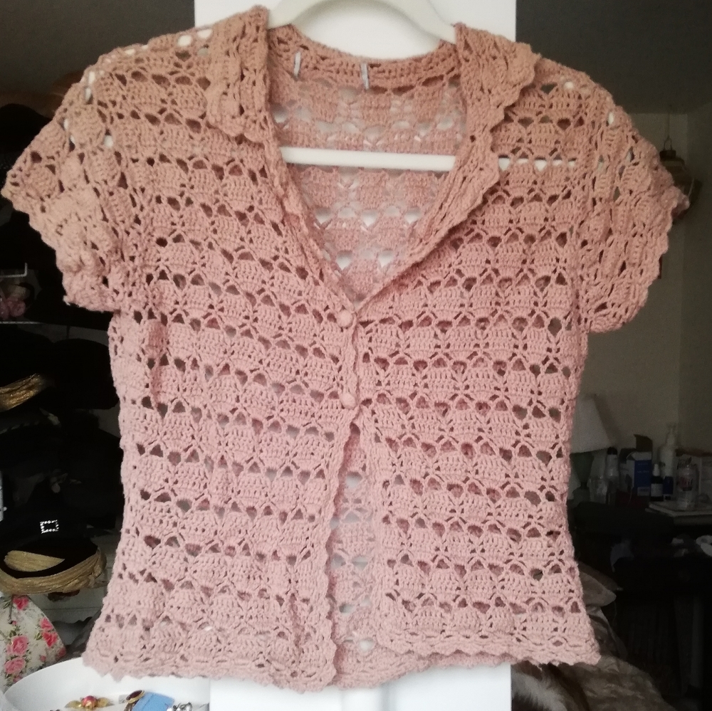 Lacey Knit Shrug Tan Cardigan